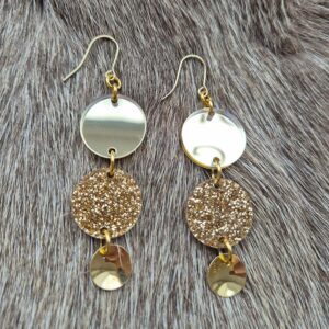 Glitter rund sølv eller gull